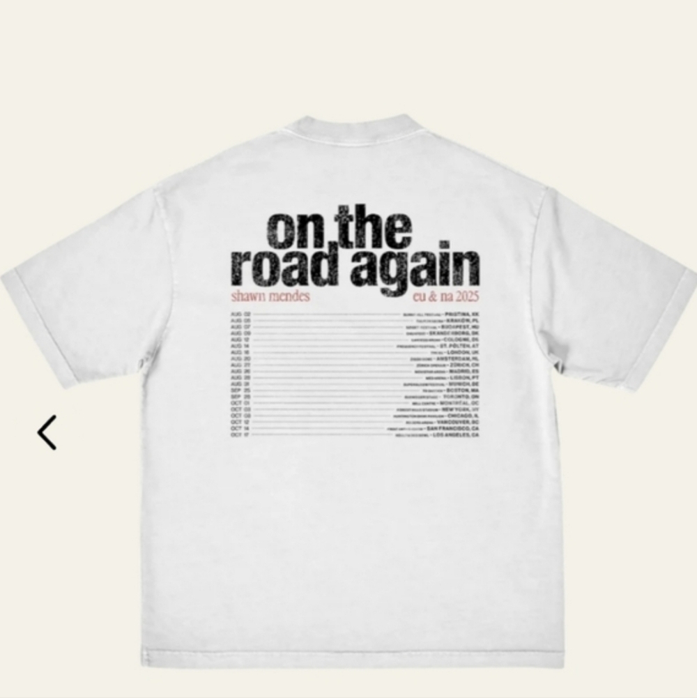 🆕️ Shawn Mendes On The Road Again 2025 Tour Heart Tee